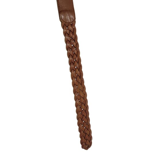 Vtg Western Boho Camel Brown Braided Weaved Genuine Leather Belt Sz 2XL 38" - Picture 5 of 14